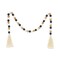 Homeroots 36" Blue Natural And White Wood Hand Painted Decorative Tassel 635378 - alternate 1