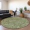 Homeroots 8' Olive Green And Light Green Round Floral Washable Indoor Outdoor Area Rug 594649 - alternate 2