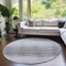 Homeroots 8' Gray And Charcoal Round Abstract Washable Indoor Outdoor Area Rug 587412 - alternate 2