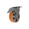 Vestil Polyurethane Swivel With Total Brake Caster 6 In. x 2 In. 1210 lb Orange/Silver CST-VE-6X2PUA-SWTB - alternate 1