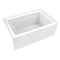 Kingston Brass 54" Acrylic Rectangular 3-Wall Alcove Tub, Right Hand Drain, Glossy White VTAM5436R22T - alternate 1