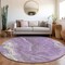 Homeroots 8' Purple Mint Green And Ivory Round Abstract Washable Indoor Outdoor Area Rug 618204 - alternate 2