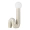 Jonathan Y Katya 18" Scandinavian Minimalist Ceramic Spiral Tube LED Table Lamp, Light Gray JYL5500D - alternate 2