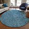 Homeroots 8' Sky Blue And Gray Round Oriental Washable Indoor Outdoor Area Rug 582064 - alternate 2