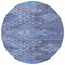 Homeroots 8' Navy Blue Charcoal And Gray Round Southwestern Washable Indoor Outdoor Area Rug 603553 - alternate 2