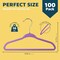Lifemaster Purple Velvet Kids Hangers 100 Pack, 10.83" Non-Slip, Slim ABS, Swivel Hook & Notches LMVVBH100PU - alternate 3