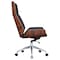 Homeroots Black Rosewood and Silver Adjustable Height Swivel Rolling Executive Office Chair 644526 - alternate 2