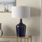Homeroots 25" Blue Glass Urn Table Lamp With White Drum Shade 546130 - alternate 3