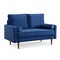 Homeroots 57" Blue And Dark Brown Velvet Loveseat and Toss Pillows 543710 - alternate 1
