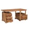 Homeroots 68" Brown Solid Wood Writing Desk and Bookshelf Set With Four Drawers 634357 - alternate 3