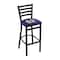 Holland Bar Stool Co 30" Blk Wrinkle Utah State Stationary Bar Stool, Ladder Back L00430UtahSt - alternate 1