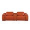 Homeroots 93in Orange and Silver Italian Leather Power Reclining Loveseat With Storage 720571 - alternate 1
