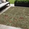Homeroots 5' X 8' Fern Green Brown And Red Floral Washable Indoor Outdoor Area Rug 603414 - alternate 1