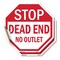 Signmission Stop Dead End No Outlet, 4 inch X 4 inch, Vinyl Decal, 2PK OC-D-2PACK-4-82 - alternate 1