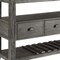 Homeroots 18in X 54in X 36in White Marble Gray Oak Wood Server 347332 - alternate 3