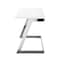 Homeroots 47" White and Silver Wood and Stainless Steel Sled Writing Desk 543754 - alternate 2
