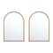 Homeroots Set of Two Walnut Arch Wood Framed Bathroom Vanity Mirror 565028 - alternate 2