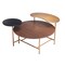 Homeroots 55" Brown Black and Gold Wood and Steel Three Tier Coffee Table 556709 - alternate 2