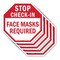 Signmission Stop Check-in Face Masks Required, 10 inch X 10 inch, Aluminum Metal Signs, 5PK OC-A-5Pack-10-54 - alternate 1