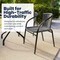 Flash Furniture Round Table Set, Aluminum, Glass, Metal, Plastic, Rattan, Clear TLH-087RD-037GY4-GG - alternate 2