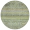 Homeroots 8' Artichoke Green Blue And Black Round Floral Washable Indoor Outdoor Area Rug 606172 - alternate 2
