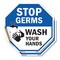 Signmission Stop Germs Wash Your Hands, 18 inch X 18 inch, Vinyl Decal, 2PK OC-D-2PACK-18-342 - alternate 1