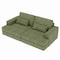 Homeroots 93" Green Corduroy Modular Stainless Steel Sleeper Sofa With Toss Pillows 706812 - alternate 2