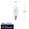 Bulbrite 40w B11 Dimm (E12) Candelabra Scrw Bse Edison Style Filament Clr LED Lght Bulb Soft Wht, 3000K, 4PK 861588 - alternate 2