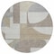 Homeroots 8' Khaki And Silver Round Geometric Washable Indoor Outdoor Area Rug 617922 - alternate 3