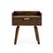 Homeroots Classic Dark Walnut Acacia Wood Nightstand with Single Drawer 473026 - alternate 2