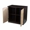Homeroots 32in Dark Brown And Natural Carved Floral Sideboard with Two Doors 401696 - alternate 2
