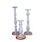 Homeroots Set of Three Gray Distressed Wood Tabletop Pillar Candle Holders, 3PK 636189 - alternate 2