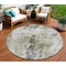 Homeroots 8' Taupe Ivory And Gray Round Abstract Washable Indoor Outdoor Area Rug 603151 - alternate 1