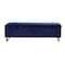 Homeroots 16" Navy Blue Upholstered Velvet Bench with Flip top 530665 - alternate 1