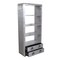 Homeroots 71" Silver Aluminum Four Tier Bookcase with Two Drawers 488870 - alternate 2