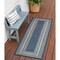 Homeroots 6' Denim Blue And Ivory Geometric Indoor Outdoor Runner Rug 572585 - alternate 2