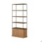 Homeroots 42" Antiqued Brass And Light Brown Distressed Metal and Solid Wood Four Tier Bookcase w/Two Doors 611045 - alternate 1