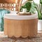 Bali & Pari Teresa Bohemian Light Honey Scalloped Rattan Ottoman 256-14079-ZORO - alternate 2