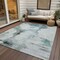 Homeroots 5' X 8' Teal Blue Silver And Gray Abstract Washable Indoor Outdoor Area Rug 582687 - alternate 2