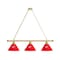 Holland Bar Stool Co Detroit Red Wings 3 Shade Billiard Light, Brass Fixture BL3BRDetRed - alternate 1