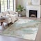 Homeroots 10' X 14' Teal Blue And Brown Abstract Washable Indoor Outdoor Area Rug 631896 - alternate 2