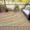 Homeroots 9' X 12' Gold Sky Blue And Coral Abstract Washable Indoor Outdoor Area Rug 631249 - alternate 2