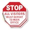 Signmission Stop All Visitors Must Report  Ma, 6 inch X 6 inch, Vinyl Decal, 2PK OC-D-2PACK-6-333 - alternate 1