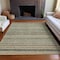 Homeroots 9' X 12' Taupe And Brown Striped Washable Indoor Outdoor Area Rug 615378 - alternate 2