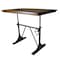 Homeroots Adjustable Height Brown and Black Solid Wood and Iron Writing Desk 516431 - alternate 2