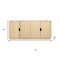 Homeroots 72in Natural Distressed Solid Wood Carved Geometric Sideboard with Four Doors 625711 - alternate 3