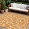 Homeroots 8' X 10' Orange And Ivory Geometric Washable Indoor Outdoor Area Rug 599301 - alternate 1