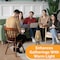Vintiquewise Indoor and Outdoor Modern Natural Bamboo Decorative Lantern with Black Stand and Glass Candle Holder QI004165 - alternate 2