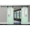 Sartodoors Sturdy Double Barn Door Solid Core Modern Interior VEREGIO7339DB-OLI-36 x 80 (2* 18x80)-Black Rail - alternate 2
