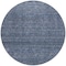 Homeroots 8' Navy Blue And Ivory Round Geometric Washable Indoor Outdoor Area Rug 605592 - alternate 2